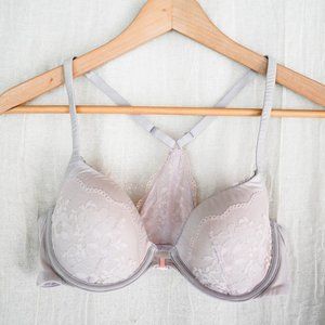 VS • Lavender Lace Racerback Demi Bra (36B)